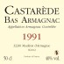 50cl - Armagnac Castarède - 1991