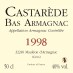 50cl - Armagnac Castarède - 1998